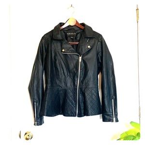 Forever 21+ Peplum Faux Leather Jacket